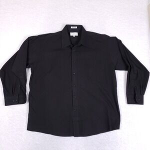 Gerald Austin Dress Shirt Mens 17.5 Black Long Sleeve Professional Classic Fit